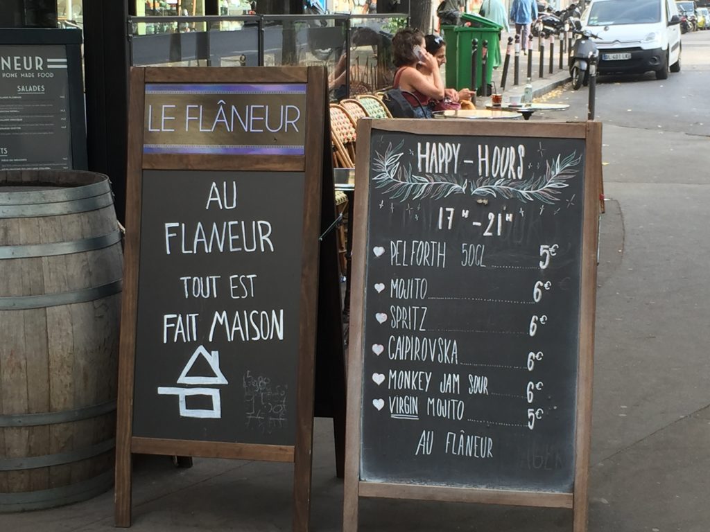 happy hours signs in Paris