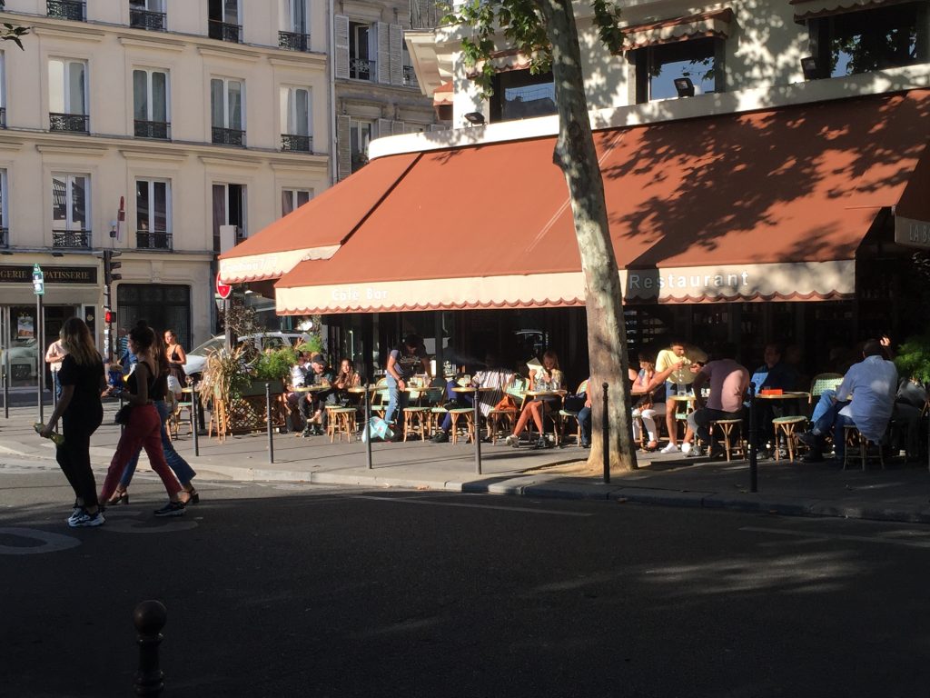 outdoor seating for happy hour in Paris