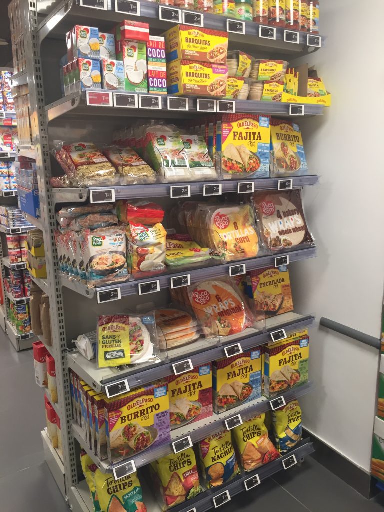 Mexican selection in Paris grocery store