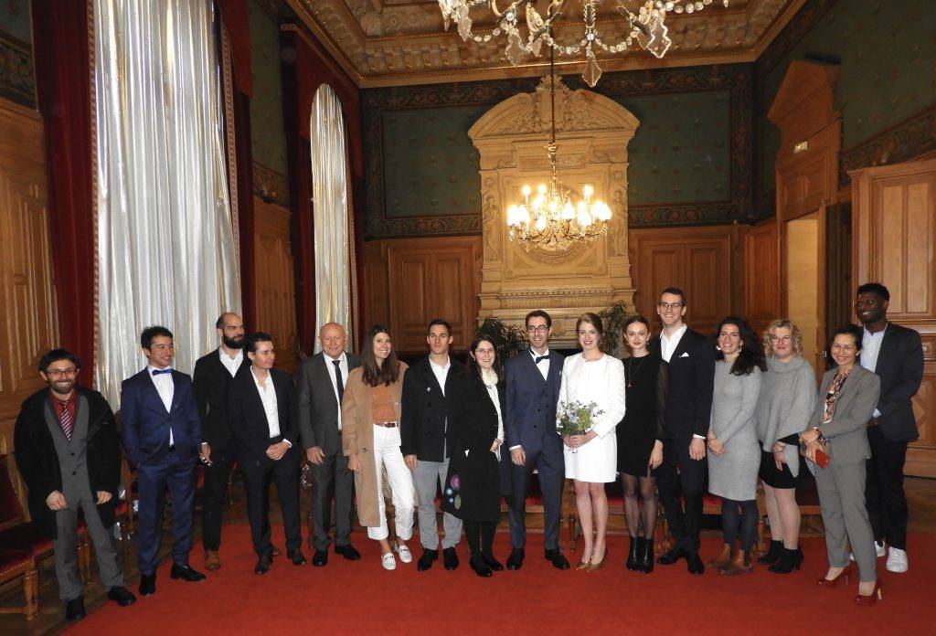 French wedding civil ceremony group photo