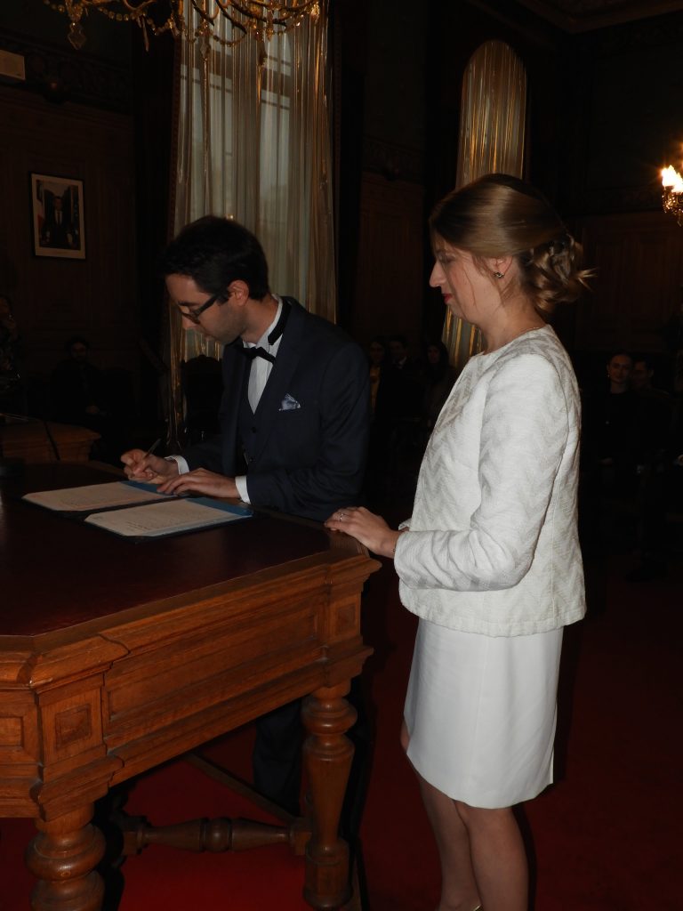 French civil ceremony signing documents