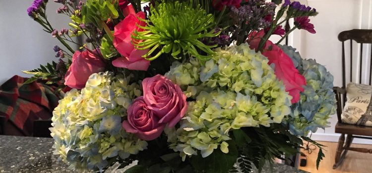 bouquet of flowers in vase