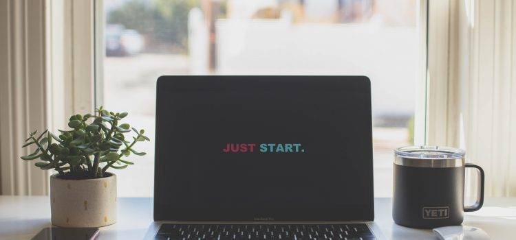 computer opened with message: Just Start.