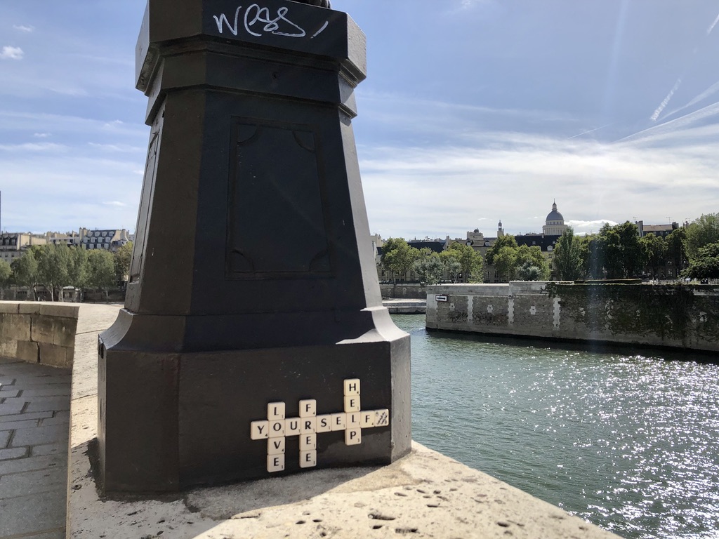 wabisabi Paris street art scrabble pieces