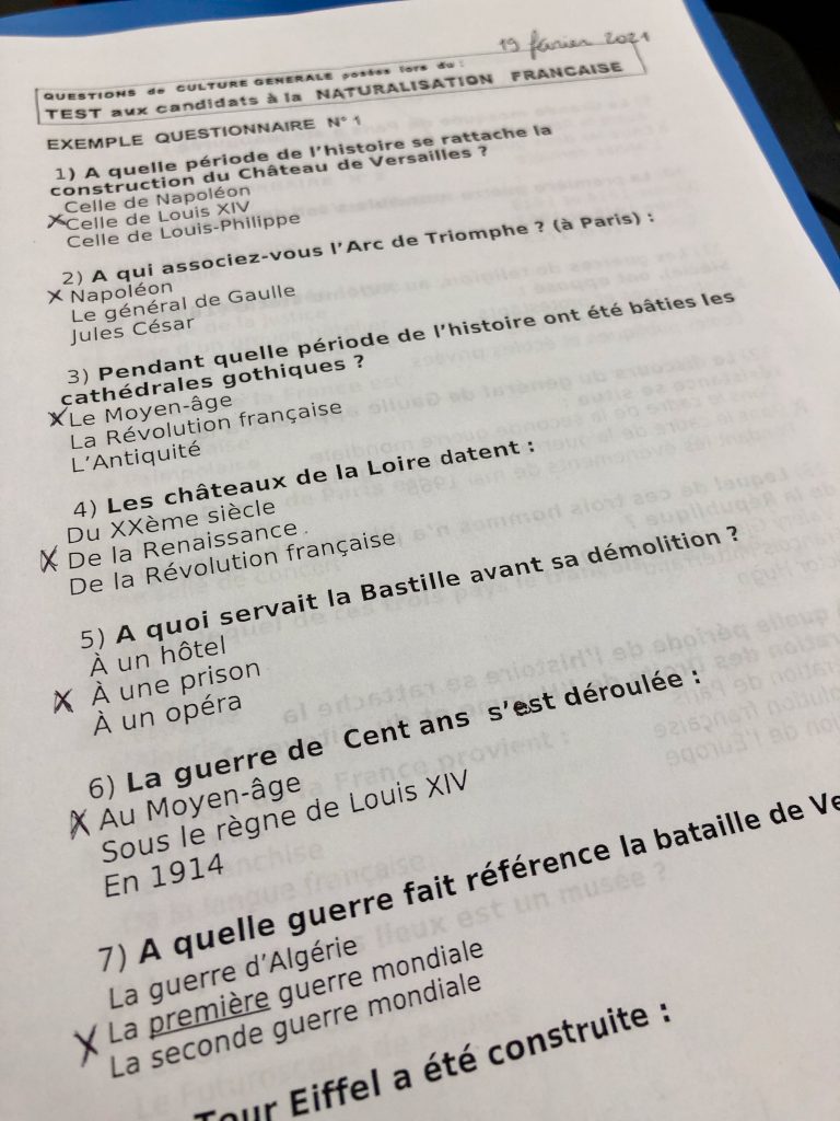 OFII civics class practice test on culture générale