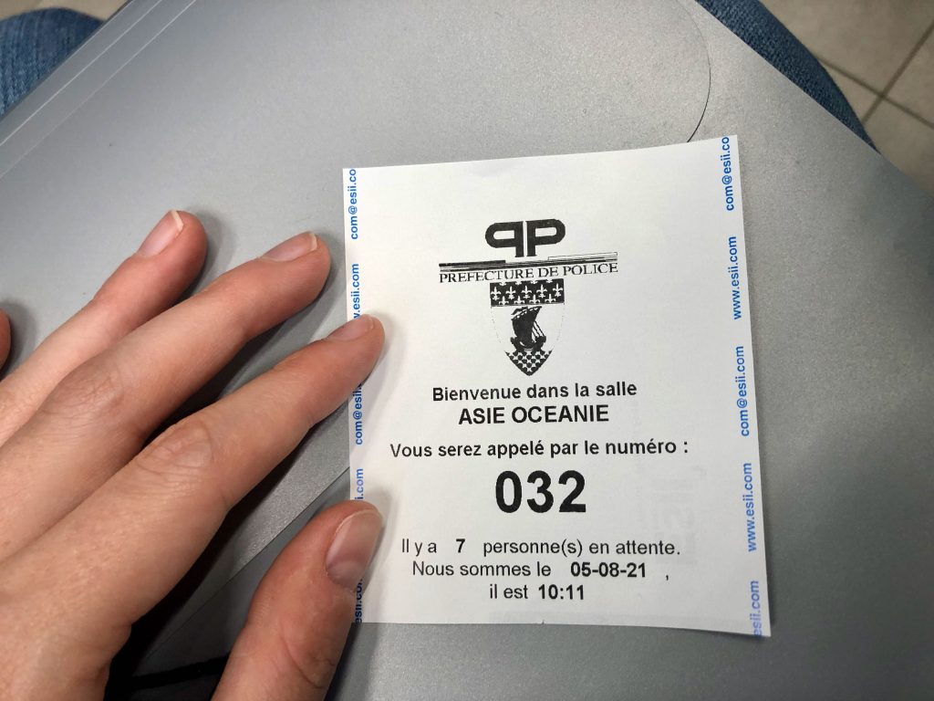 numbered ticket, Paris préfecture