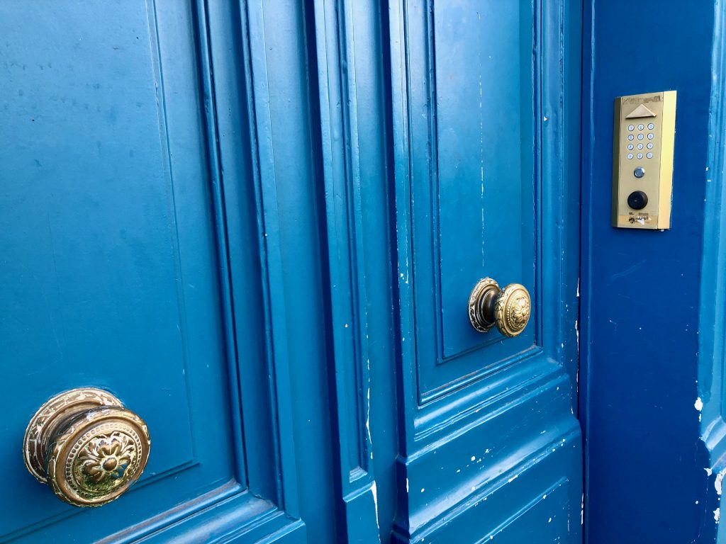 number keypad to unlock Paris apartment building door