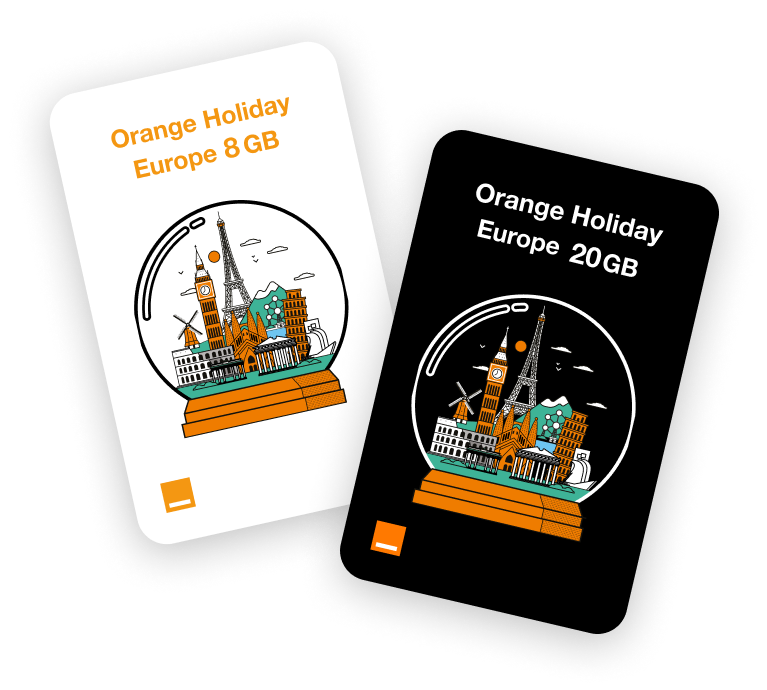 Orange Holiday 8GB and 20GB SIM cards for travel to France and Europe