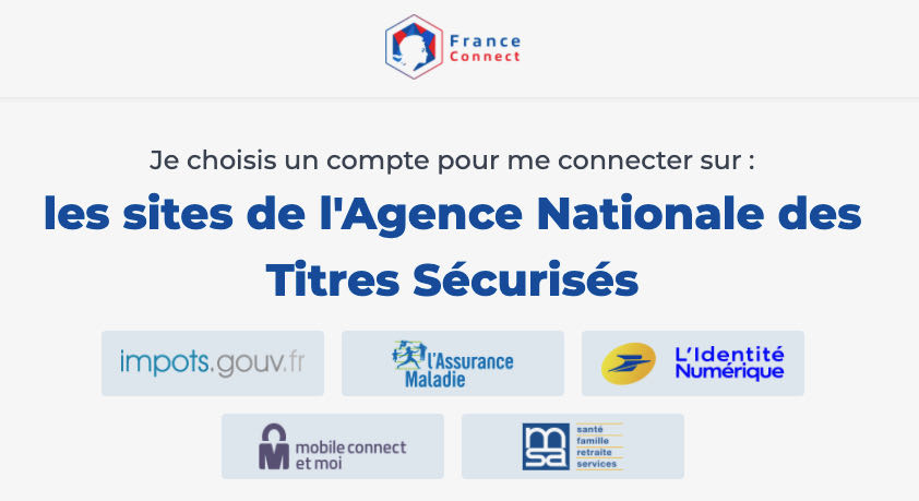 France Connect sign in portal