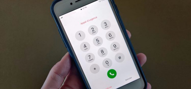appel d'urgence, emergency call screen on an iphone