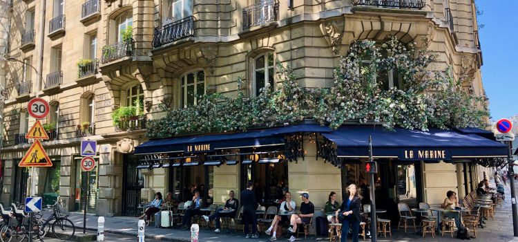 terrasse seating at La Marine café restaurant in Paris