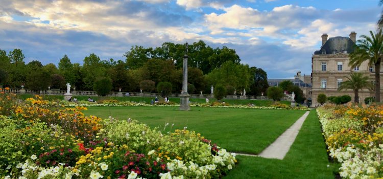 summer flowers in bloom in the Jardin du Luxembourg in Paris