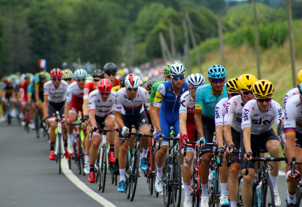 Tour de France peloton cyclists