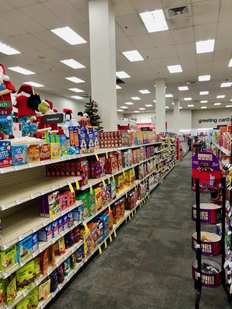 the grocery aisle inside of a CVS pharmacy in the United States