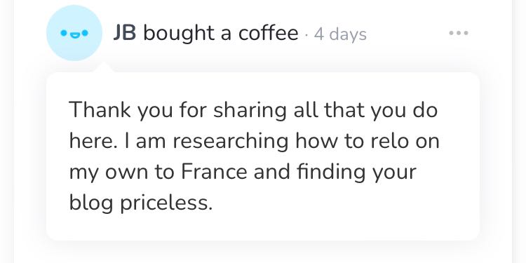 positive comment received regarding the usefulness of the Américaine in France blog