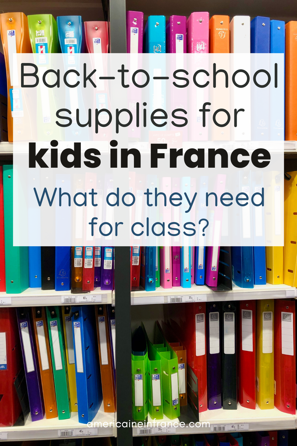 Typical School Supplies in France