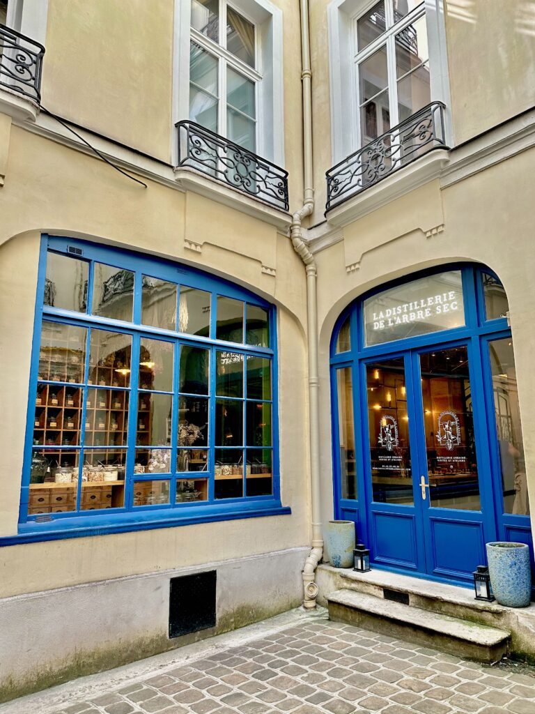 entrance to La Distillerie de l'Arbre Sec, a microdistillery in central Paris